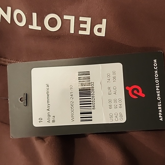 LULULEMON ALIGN ASYMMETRICAL BRA x peloton, New with tags, brown size 10 - Picture 2 of 5